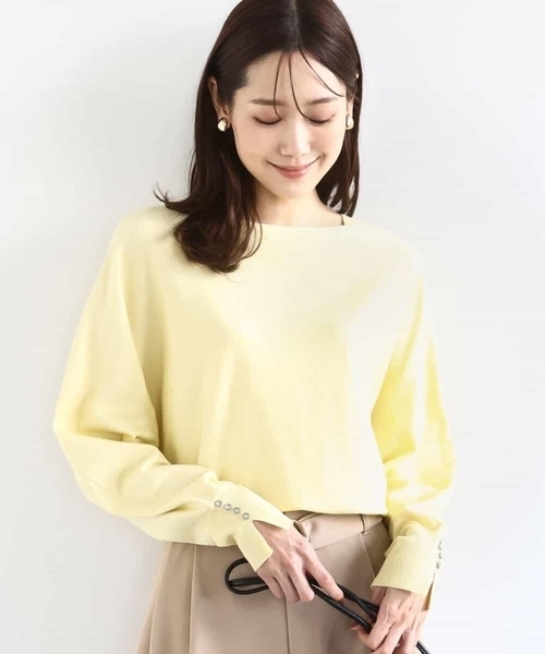 MK MICHEL KLEIN（エムケーミッシェルクラン）の「[洗える]ドルマンスリーブニット（ニット/セーター・レディース・ネイビー/ライトブルー/アイボリー/ピンク/ライトイエロー・38）」の11枚目の写真