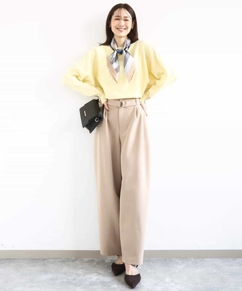 MK MICHEL KLEIN(エムケーミッシェルクラン)の「ドルマンスリーブニット/洗える(ニット/セーター・レディース・ネイビー/ライトブルー/アイボリー/ピンク/ライトイエロー・38)」の22枚目の写真