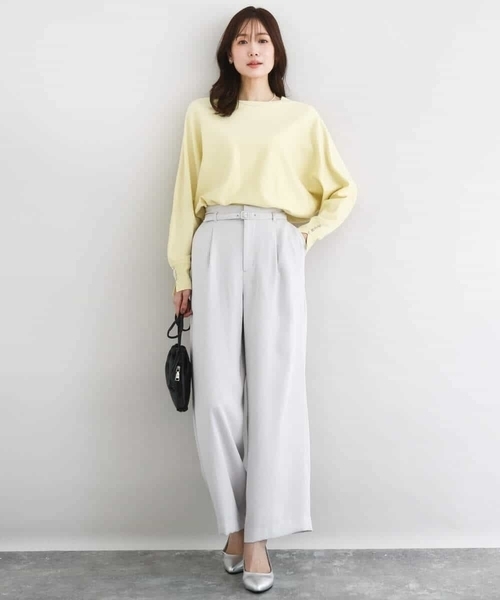 MK MICHEL KLEIN(エムケーミッシェルクラン)の「ドルマンスリーブニット/洗える(ニット/セーター・レディース・ネイビー/ライトブルー/アイボリー/ピンク/ライトイエロー・38)」の19枚目の写真