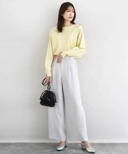 MK MICHEL KLEIN(エムケーミッシェルクラン)の「ドルマンスリーブニット/洗える(ニット/セーター・レディース・ネイビー/ライトブルー/アイボリー/ピンク/ライトイエロー・38)」の18枚目の写真