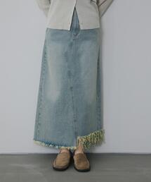 KBF | アシメフリンジデニムスカート(スカート)