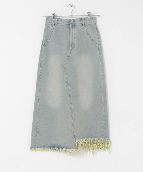 KBF（ケイビーエフ）の「アシメフリンジデニムスカート（スカート・レディース・ブラック/ライトブルー・ONE）」の9枚目の写真