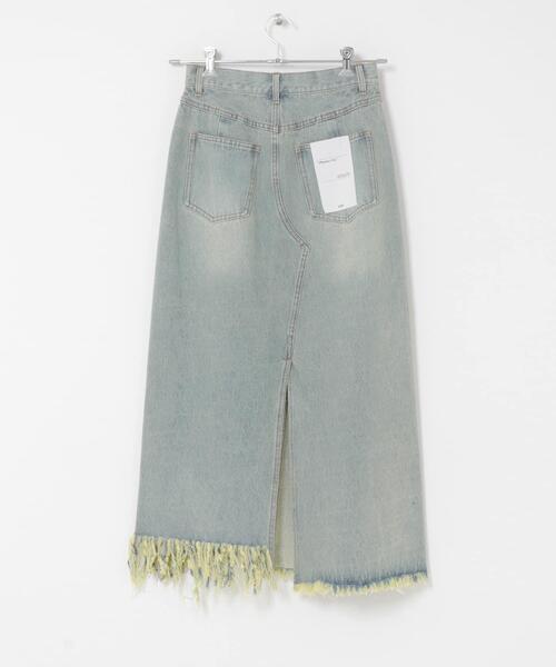 KBF（ケイビーエフ）の「アシメフリンジデニムスカート（スカート・レディース・ブラック/ライトブルー・ONE）」の12枚目の写真