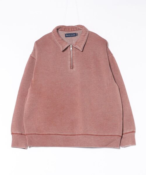 《many men many mind》T/C裏起毛オパールハーフZIP