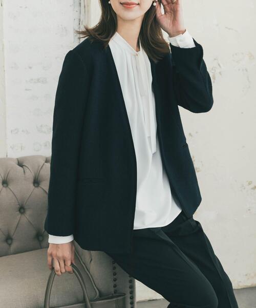 URBAN RESEARCH DOORS(アーバンリサーチドアーズ)の「リボンポイントタックブラウス(シャツ/ブラウス・レディース・ライトグレー/オフホワイト・FREE)」の21枚目の写真