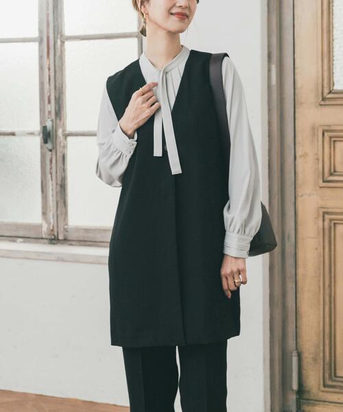 URBAN RESEARCH DOORS(アーバンリサーチドアーズ)の「リボンポイントタックブラウス(シャツ/ブラウス・レディース・ライトグレー/オフホワイト・FREE)」の14枚目の写真