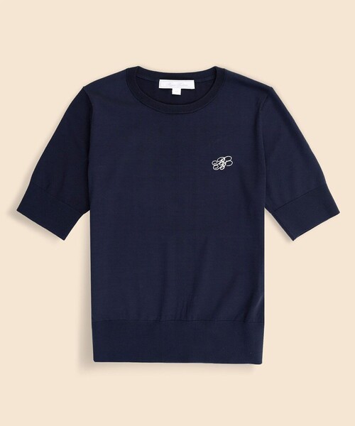 BROOKS BROTHERS(ブルックスブラザーズ)の「【Double B Collection】 キュプラ/ナイロン BBロゴ ショートスリーブセーター(ニット/セーター・レディース・ネイビー/レッド・SMALL/MEDIUM/X-SMALL)」の2枚目の写真