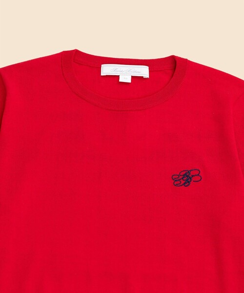 BROOKS BROTHERS(ブルックスブラザーズ)の「【Double B Collection】 キュプラ/ナイロン BBロゴ ショートスリーブセーター(ニット/セーター・レディース・ネイビー/レッド・SMALL/MEDIUM/X-SMALL)」の4枚目の写真