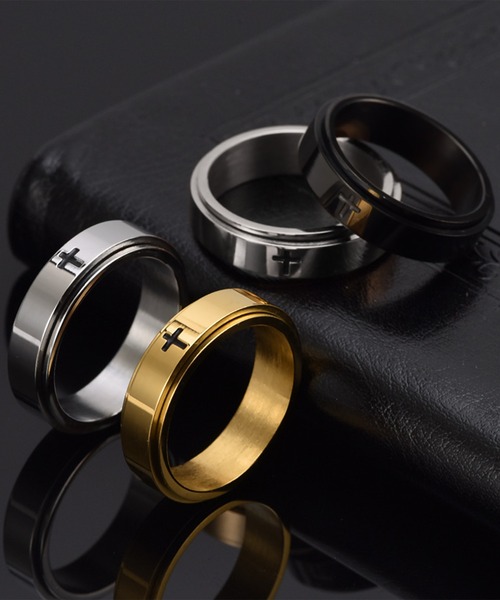 SBG(エスビー)の「SBG ポイントクロス スピニングリング(リング・メンズ・シルバー/ブラック/ゴールド・16号/18号/21号)」の4枚目の写真