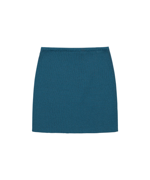 WELLBEING EXPRESS（ウェルビーイングエクスプレス）の「Embroidered Knit Mini Skirt Teal（スカート・レディース・その他・ONE SIZE）」の2枚目の写真
