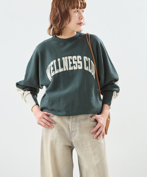 INSCRIRE(アンスクリア)の「別注【INSCRIRE/アンスクリア】ハイブリッドスウェット(スウェット・レディース・チャコールグレー/グリーン/ブラック・FREE)」の4枚目の写真