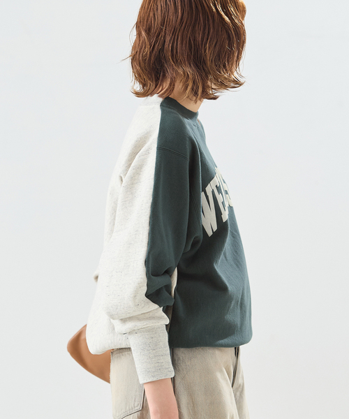 INSCRIRE(アンスクリア)の「別注【INSCRIRE/アンスクリア】ハイブリッドスウェット(スウェット・レディース・チャコールグレー/グリーン/ブラック・FREE)」の5枚目の写真