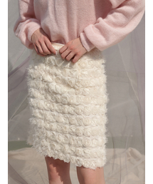 RosieRose Lace H Line Skirt_Cream