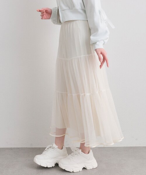 OLIVE des OLIVE（オリーブデオリーブ）の「チュールティアードスカート（スカート・レディース・ブラック/アイボリー・FREE）」の20枚目の写真