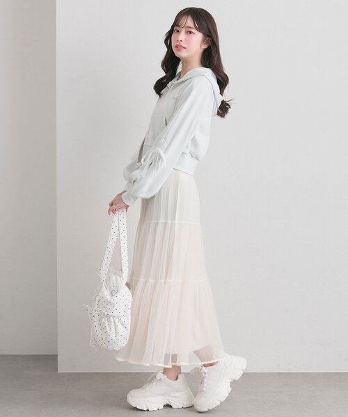 OLIVE des OLIVE（オリーブデオリーブ）の「チュールティアードスカート（スカート・レディース・ブラック/アイボリー・FREE）」の19枚目の写真
