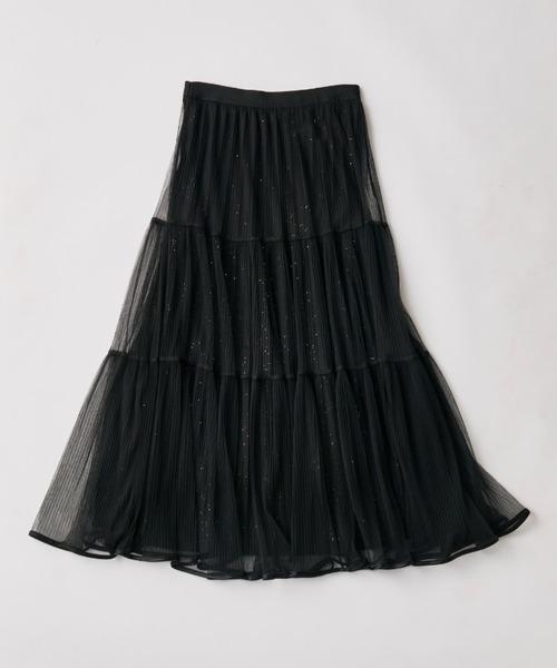 OLIVE des OLIVE（オリーブデオリーブ）の「チュールティアードスカート（スカート・レディース・ブラック/アイボリー・FREE）」の7枚目の写真