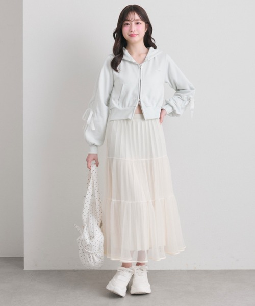 OLIVE des OLIVE（オリーブデオリーブ）の「チュールティアードスカート（スカート・レディース・ブラック/アイボリー・FREE）」の9枚目の写真