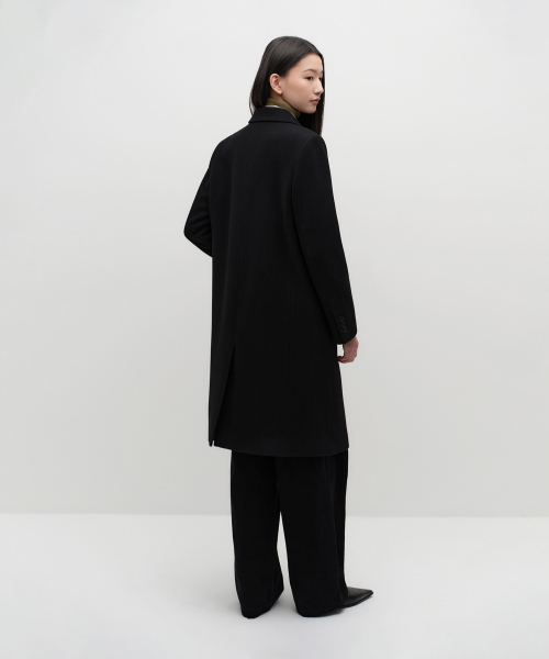 MUSINSA STANDARD WOMAN（ムシンサスタンダードウーマン）の「ウィメンズカシミヤブレンドチェスターフィールドコート[ブラック]（チェスターコート・レディース・その他・SMALL/MEDIUM/LARGE/X-SMALL）」の4枚目の写真