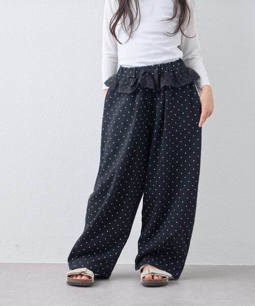 CIAOPANIC TYPY（チャオパニックティピー）の「【KIDS】《ジュニアサイズあり》ウエストレースドットスウェットパンツ（その他パンツ・キッズ・ブラック/グレー・110/130/150）」の6枚目の写真