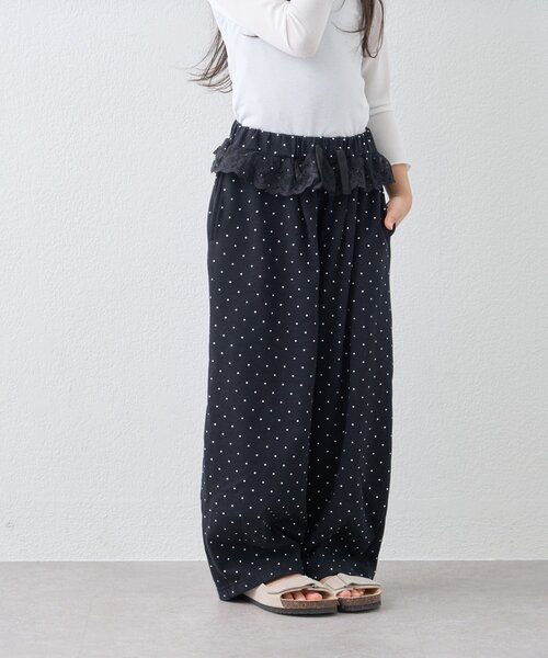 CIAOPANIC TYPY（チャオパニックティピー）の「【KIDS】《ジュニアサイズあり》ウエストレースドットスウェットパンツ（その他パンツ・キッズ・ブラック/グレー・110/130/150）」の8枚目の写真