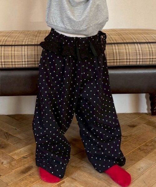 CIAOPANIC TYPY（チャオパニックティピー）の「【KIDS】《ジュニアサイズあり》ウエストレースドットスウェットパンツ（その他パンツ・キッズ・ブラック/グレー・110/130/150）」の19枚目の写真