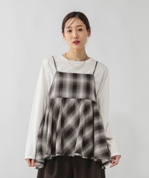 GLOBAL WORK | フリンジチェックビスチェ/633904(その他トップス)