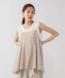 GLOBAL WORK | フリンジチェックビスチェ/633904(その他トップス)
