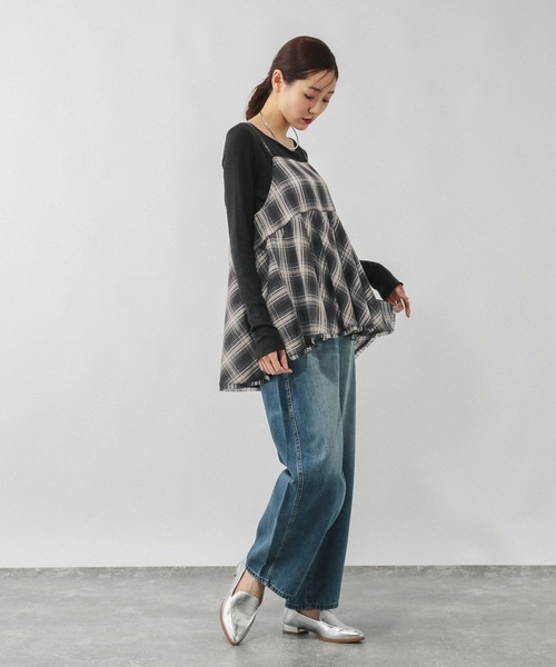 GLOBAL WORK(グローバルワーク)の「フリンジチェックビスチェ/633904(その他トップス・レディース・ホワイト系8/ブラック系9/ブラウン系8/ブルー系その他・FREE)」の11枚目の写真