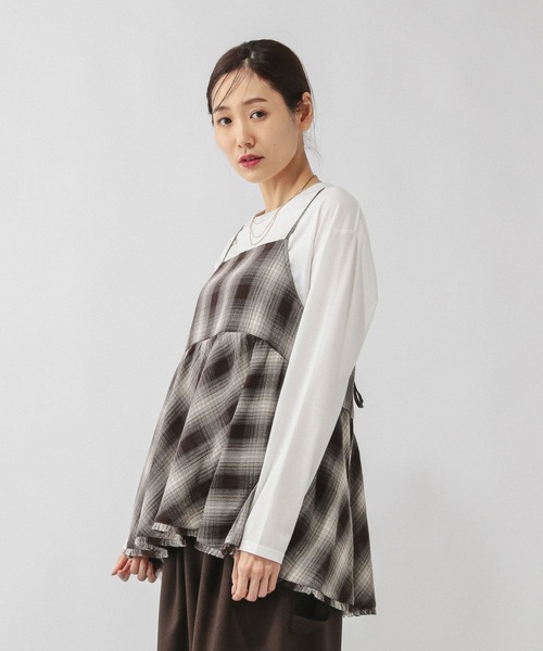 GLOBAL WORK(グローバルワーク)の「フリンジチェックビスチェ/633904(その他トップス・レディース・ホワイト系8/ブラック系9/ブラウン系8/ブルー系その他・FREE)」の17枚目の写真