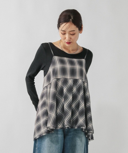 GLOBAL WORK(グローバルワーク)の「フリンジチェックビスチェ/633904(その他トップス・レディース・ホワイト系8/ブラック系9/ブラウン系8/ブルー系その他・FREE)」の12枚目の写真