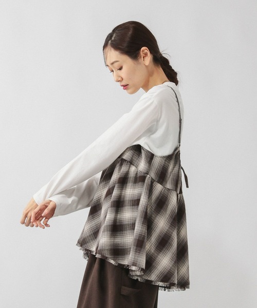 GLOBAL WORK(グローバルワーク)の「フリンジチェックビスチェ/633904(その他トップス・レディース・ホワイト系8/ブラック系9/ブラウン系8/ブルー系その他・FREE)」の18枚目の写真