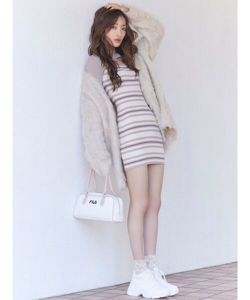 FILA（フィラ）の「【FILA】フーディミニニットワンピース（ワンピース・レディース・ベージュ/ブルー/ブラック・FREE）」の9枚目の写真