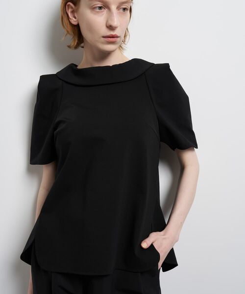 LANVIN en Bleu(ランバンオンブルー)の「コットンコンプレッシャーロールカラーブラウス(シャツ/ブラウス・レディース・ブラウン/ブラック/ブルー系その他・38)」の1枚目の写真
