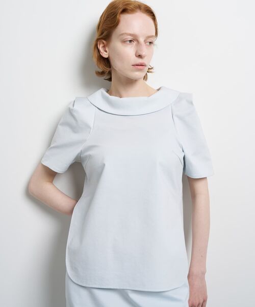 LANVIN en Bleu(ランバンオンブルー)の「コットンコンプレッシャーロールカラーブラウス(シャツ/ブラウス・レディース・ブラウン/ブラック/ブルー系その他・38)」の7枚目の写真