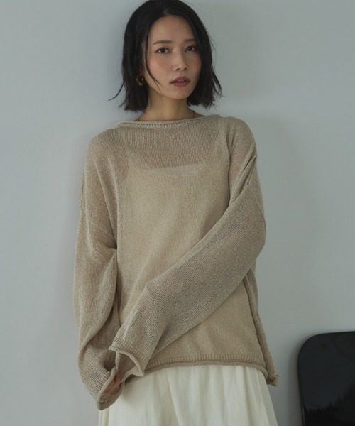 Doux archives（ドゥアルシーヴ）の「【ZOZO限定】ペーパーヤーンルーズプルオーバー（ニット/セーター・レディース・アイボリー/ブルー/レッド/ブラック・FREE）」の2枚目の写真