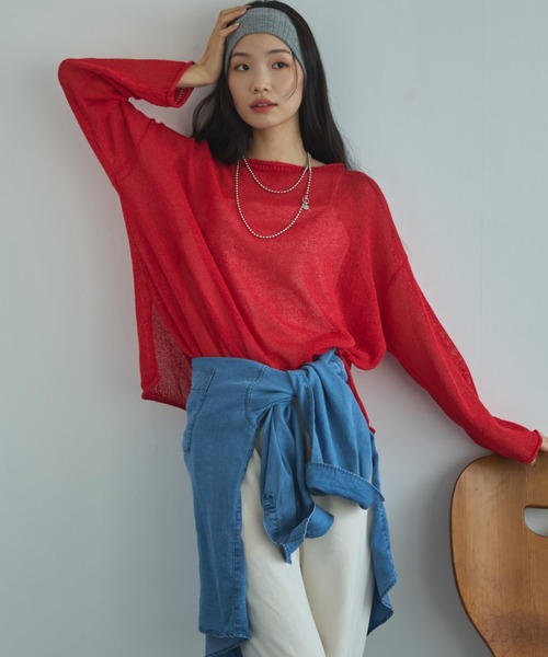 Doux archives（ドゥアルシーヴ）の「【ZOZO限定】ペーパーヤーンルーズプルオーバー（ニット/セーター・レディース・アイボリー/ブルー/レッド/ブラック・FREE）」の15枚目の写真