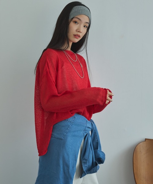 Doux archives（ドゥアルシーヴ）の「【ZOZO限定】ペーパーヤーンルーズプルオーバー（ニット/セーター・レディース・アイボリー/ブルー/レッド/ブラック・FREE）」の18枚目の写真