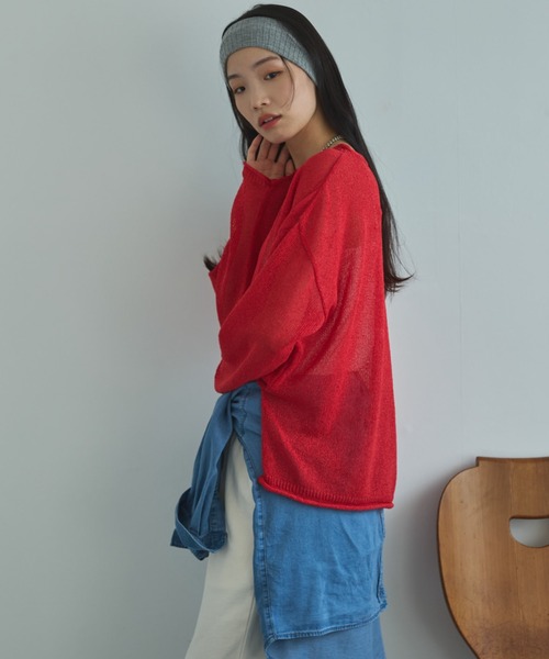 Doux archives（ドゥアルシーヴ）の「【ZOZO限定】ペーパーヤーンルーズプルオーバー（ニット/セーター・レディース・アイボリー/ブルー/レッド/ブラック・FREE）」の20枚目の写真