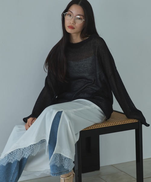 Doux archives（ドゥアルシーヴ）の「【ZOZO限定】ペーパーヤーンルーズプルオーバー（ニット/セーター・レディース・アイボリー/ブルー/レッド/ブラック・FREE）」の22枚目の写真