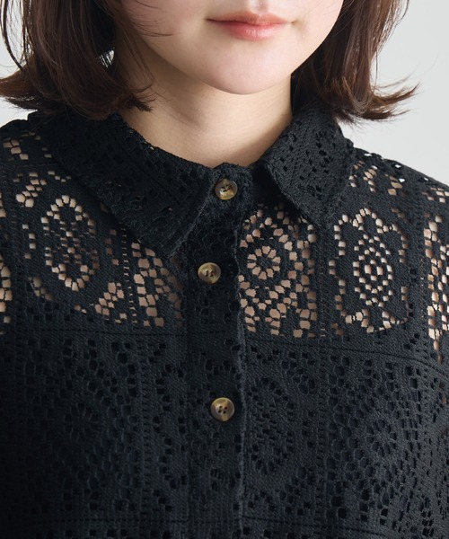 RU.TI.LE（ルチル）の「【RU.TI.LE】レース半袖シャツ（シャツ/ブラウス・レディース・アイボリー/ブラック・MEDIUM）」の22枚目の写真