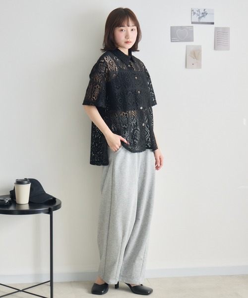 RU.TI.LE（ルチル）の「【RU.TI.LE】レース半袖シャツ（シャツ/ブラウス・レディース・アイボリー/ブラック・MEDIUM）」の12枚目の写真