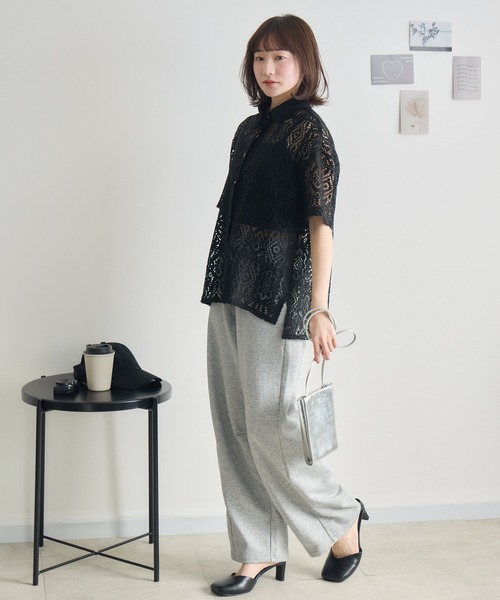 RU.TI.LE（ルチル）の「【RU.TI.LE】レース半袖シャツ（シャツ/ブラウス・レディース・アイボリー/ブラック・MEDIUM）」の13枚目の写真