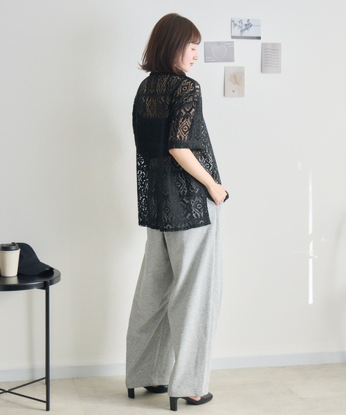 RU.TI.LE（ルチル）の「【RU.TI.LE】レース半袖シャツ（シャツ/ブラウス・レディース・アイボリー/ブラック・MEDIUM）」の14枚目の写真