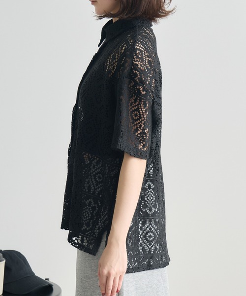 RU.TI.LE（ルチル）の「【RU.TI.LE】レース半袖シャツ（シャツ/ブラウス・レディース・アイボリー/ブラック・MEDIUM）」の20枚目の写真