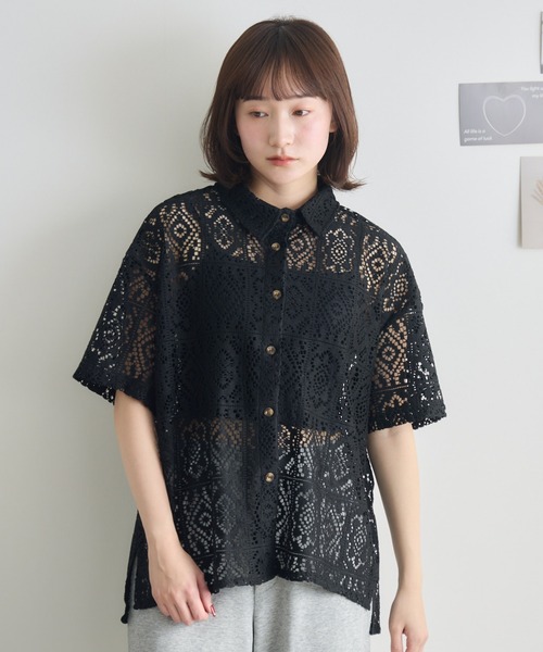 RU.TI.LE（ルチル）の「【RU.TI.LE】レース半袖シャツ（シャツ/ブラウス・レディース・アイボリー/ブラック・MEDIUM）」の16枚目の写真