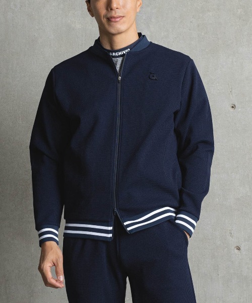 ＜MENS>UVワッフルジップブルゾン