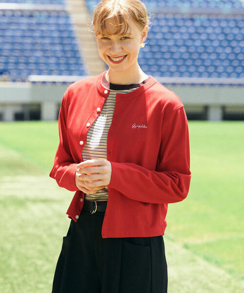 GYMPHLEX（ジムフレックス）の「Gymphlex | コットン 長袖ショートカーディガン WOMEN（カーディガン/ボレロ・レディース・レッド/グレー/サックスブルー/ブラック・14）」の5枚目の写真