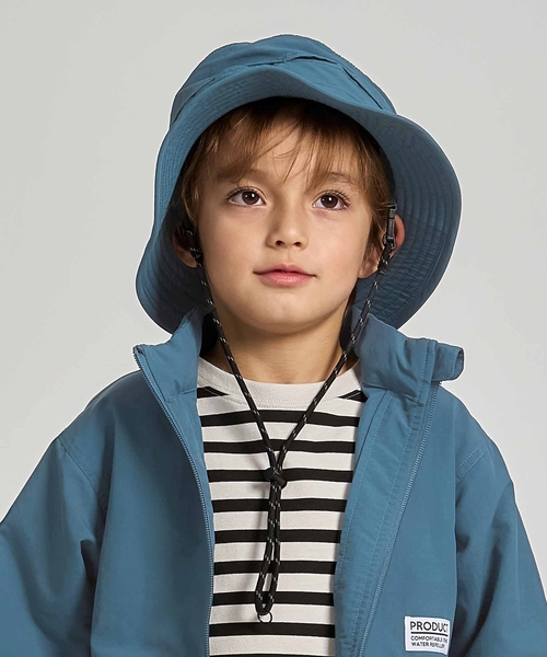 b・ROOM（ビールーム）の「【スクール対応】【撥水・防汚・耐久・UV】小さく収納できるハット（反射シート付き)（ハット・キッズ・ダークオレンジ/ブラック/ブルーグリーン/カーキ/ベージュ/チャコール・54cm/52cm）」の5枚目の写真