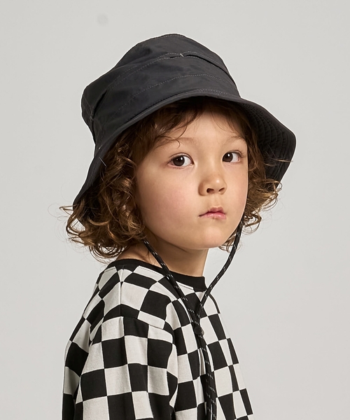 b・ROOM（ビールーム）の「【スクール対応】【撥水・防汚・耐久・UV】小さく収納できるハット（反射シート付き)（ハット・キッズ・ダークオレンジ/ブラック/ブルーグリーン/カーキ/ベージュ/チャコール・54cm/52cm）」の3枚目の写真