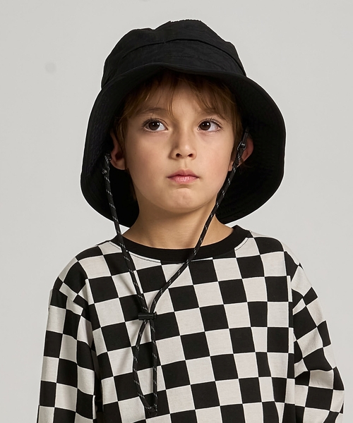 b・ROOM（ビールーム）の「【スクール対応】【撥水・防汚・耐久・UV】小さく収納できるハット（反射シート付き)（ハット・キッズ・ダークオレンジ/ブラック/ブルーグリーン/カーキ/ベージュ/チャコール・54cm/52cm）」の2枚目の写真